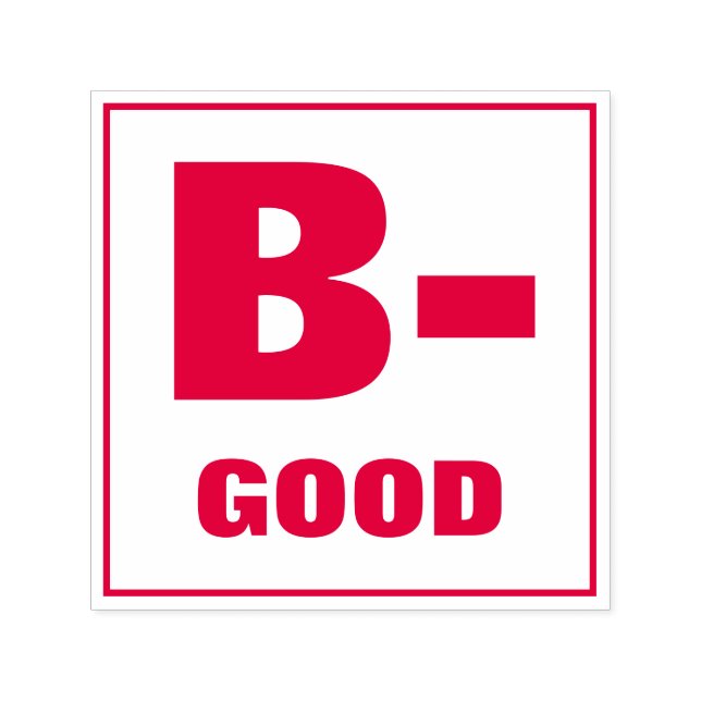Tampon Auto-encreur Timbre de classement de l'enseignant : B-, BON (Design)
