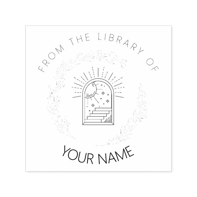 Tampon Auto-encreur Timbre de livre personnalisé pour bibliothèque bib (Design)