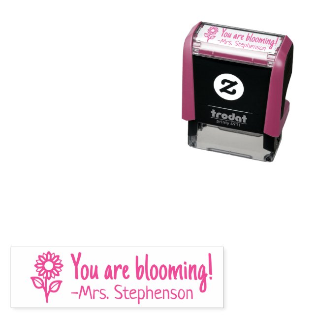 Tampon Auto-encreur Timbre de récompense fleurie personnalisée de l'en (En situation)
