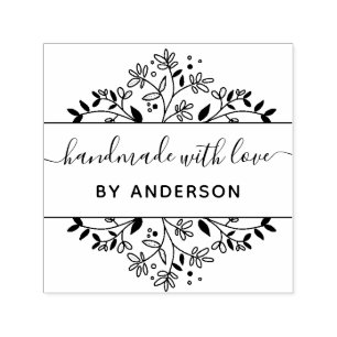 Tampon Auto-encreur timbre design botanique fait main