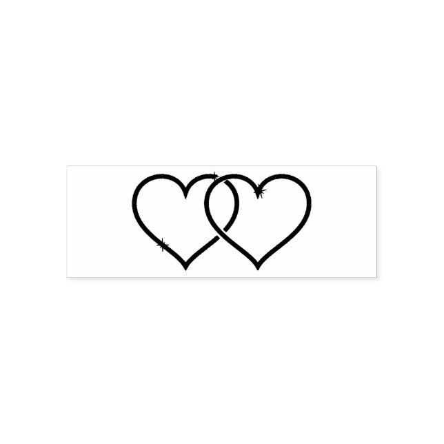 Tampon Auto-encreur Timbre double coeur (Design)