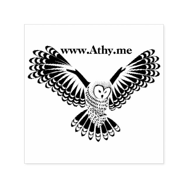 Tampon Auto-encreur Timbre en caoutchouc Athy Ireland Owl (Design)