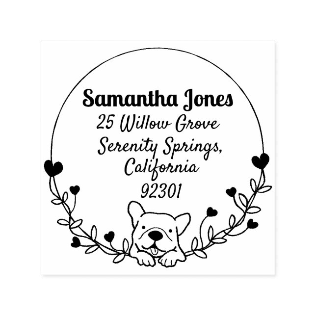 Tampon Auto-encreur Timbre en caoutchouc auto-encre de bulldog (Design)