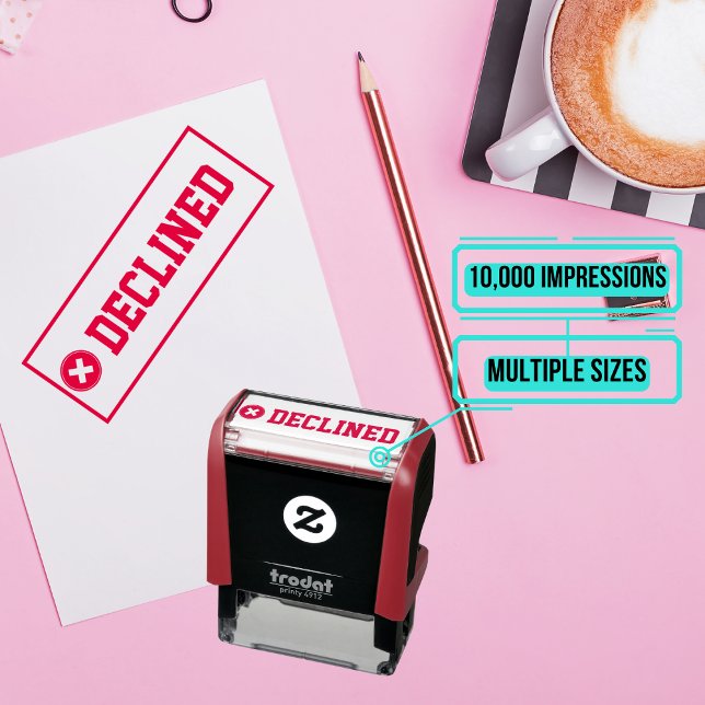 Tampon Auto-encreur Timbre en caoutchouc - Décliné (Use this stamp to approve/decline invoices or other documents.)
