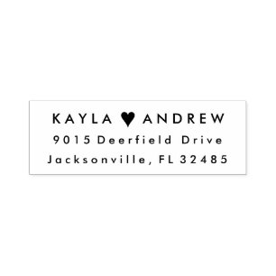 Tampon Auto-encreur Timbre en caoutchouc du coeur mariage pour RSVP Me