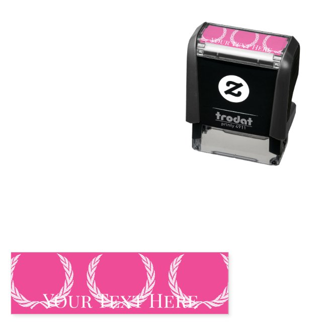 Tampon Auto-encreur Timbre En Caoutchouc Fuchsia Personnalisé (En situation)
