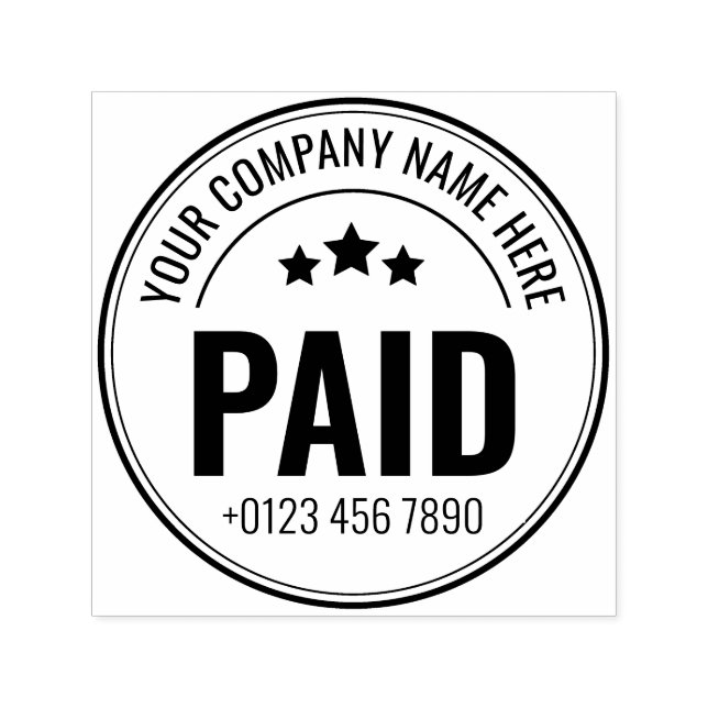 Tampon Auto-encreur Timbre En Caoutchouc Personnalisé Payé Pour L'Entr (Design)