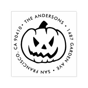 Tampon Auto-encreur Timbre Halloween d'adresse de retour