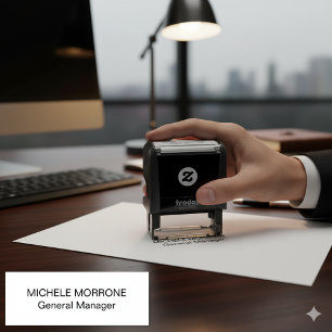 Tampon Auto-encreur Timbre Office personnalisé avec nom et titre du tr