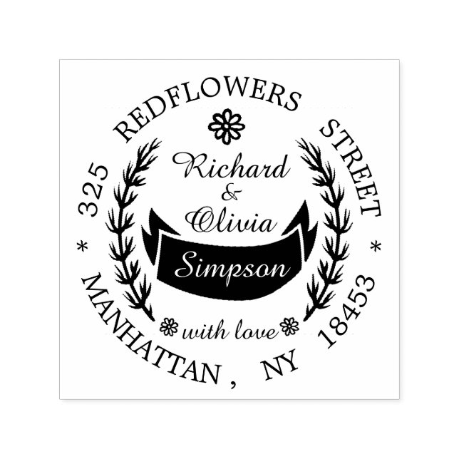 Tampon Auto-encreur Timbre pour mariage (Design)