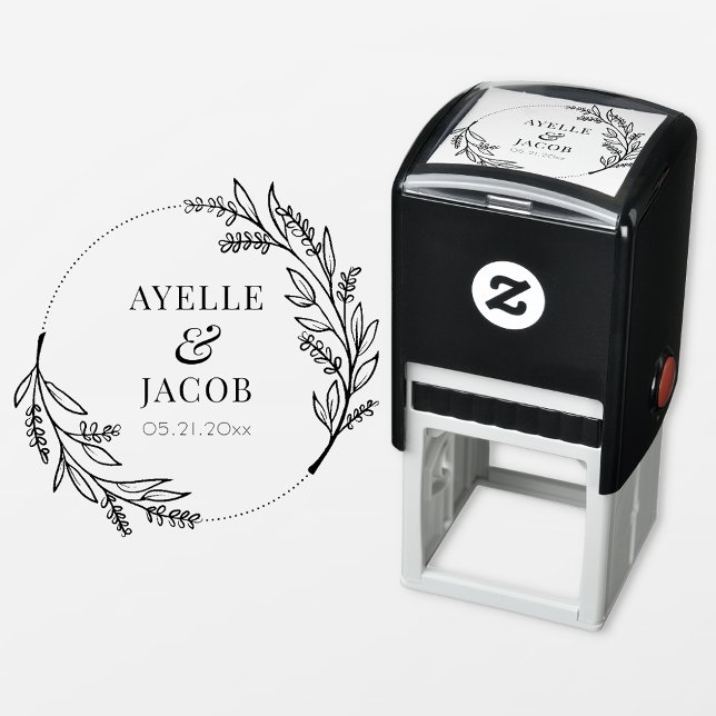 Tampon Auto-encreur Timbre pour mariage en caoutchouc de monogramme de (Créateur téléchargé)