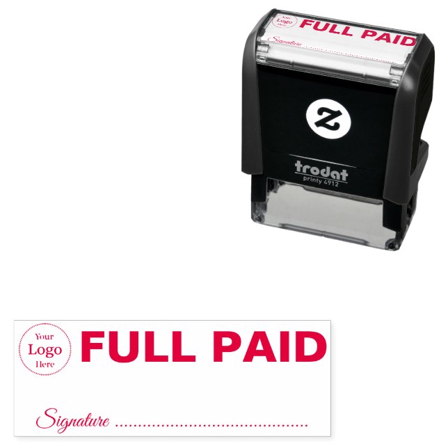 Tampon Auto-encreur Timbres pour Entreprise "ENTIÈREMENT PAYÉ" Texte P (En situation)
