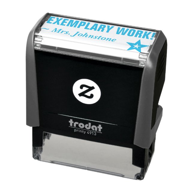 Tampon Auto-encreur "TRAVAIL EXEMPLAIRE !" + Nom de l'éducateur person (Produit)