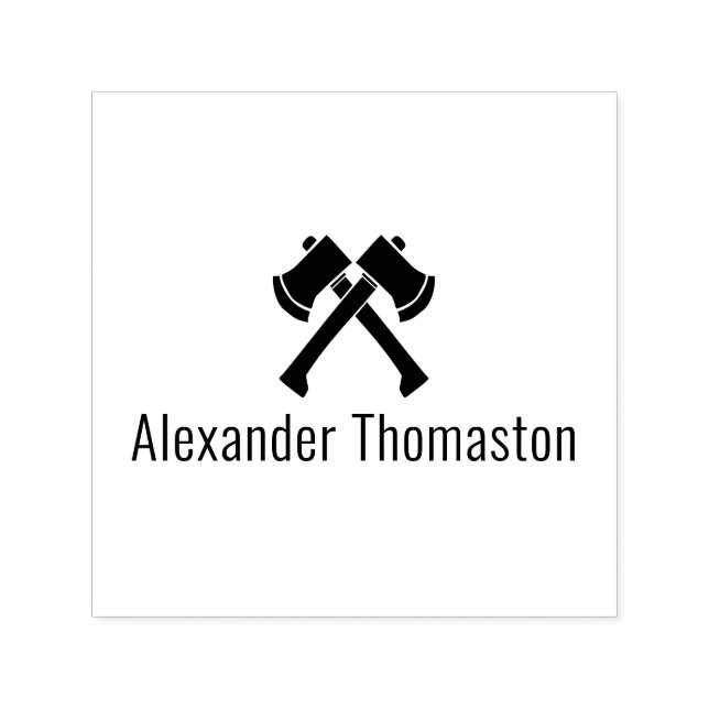Tampon Auto-encreur Traversée Axes Silhouette Ax Sport Nom du lancer (Design)