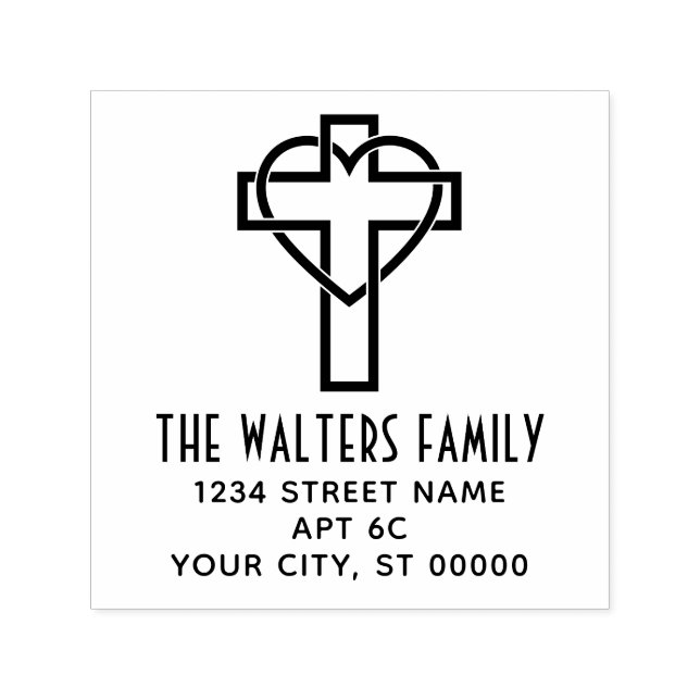 Tampon Auto-encreur Tri avec Coeur enmêlé Nom Adresse de retour (Design)