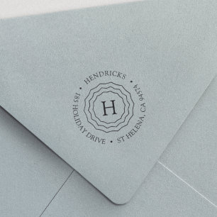 Tampon Auto-encreur Triple Frame Monogram Round Return Address