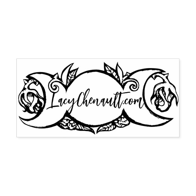 Tampon Auto-encreur Triple Moon Bloom pagan symbole wiccan lune (Design)