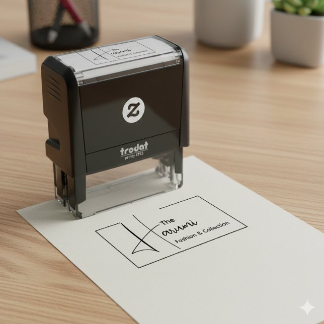 Tampon Auto-encreur Typographie Entreprise Initiale Minimale Logo Mode (Créateur téléchargé)