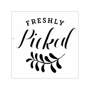 Tampon Auto-encreur Typographie fraîchement choisie Produits frais
