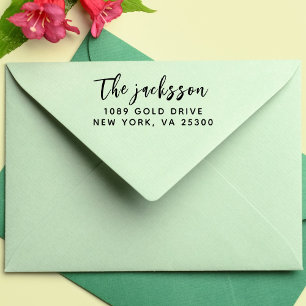 Tampon Auto-encreur Typographie moderne minimale Nom Retour Adresse pe