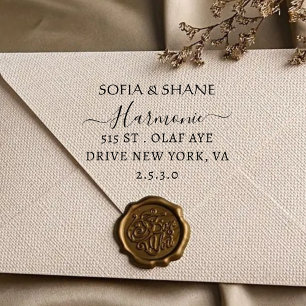 Tampon Auto-encreur Typographie moderne minimale Nom Retour Adresse pe