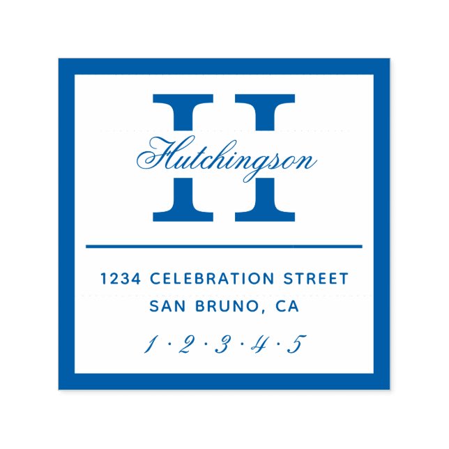 Tampon Auto-encreur Typographie Monogramme Classique | Adresse de reto (Design)