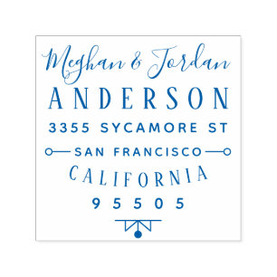 Tampon Auto-encreur Typographie personnalisée Elegant Couple Adresse d