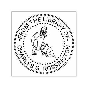 Tampon Auto-encreur Tyrannosaurus, Triceratops Dinosaures Livre de la