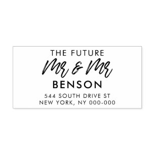 Tampon Auto-encreur Un avenir moderne M. & M. gay mariage adresse de r