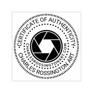 Tampon Auto-encreur URL de « Certificat d'authenticité » de l'ouvertur