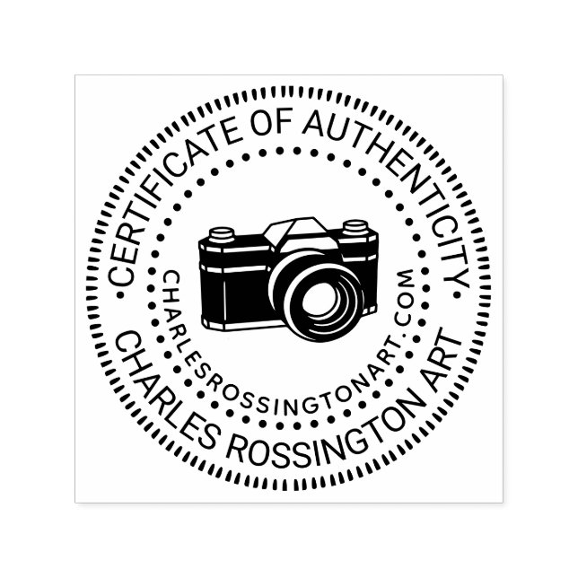 Tampon Auto-encreur URL du nom #6 "Certificat d'authenticité" de la ca (Design)