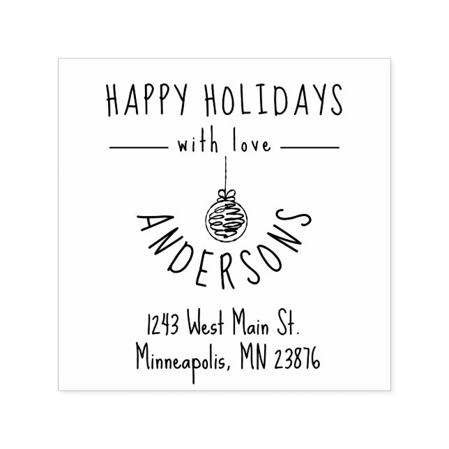 Tampon Auto-encreur Vacances à la main Famille personnalisée Adresse d (Design)