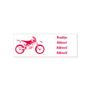 Tampon Auto-encreur Vélo droit hors route moto / motocross dessin anim