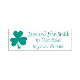 Tampon Auto-encreur Vêtements Shamrocks irlandais verts St. Patrick's