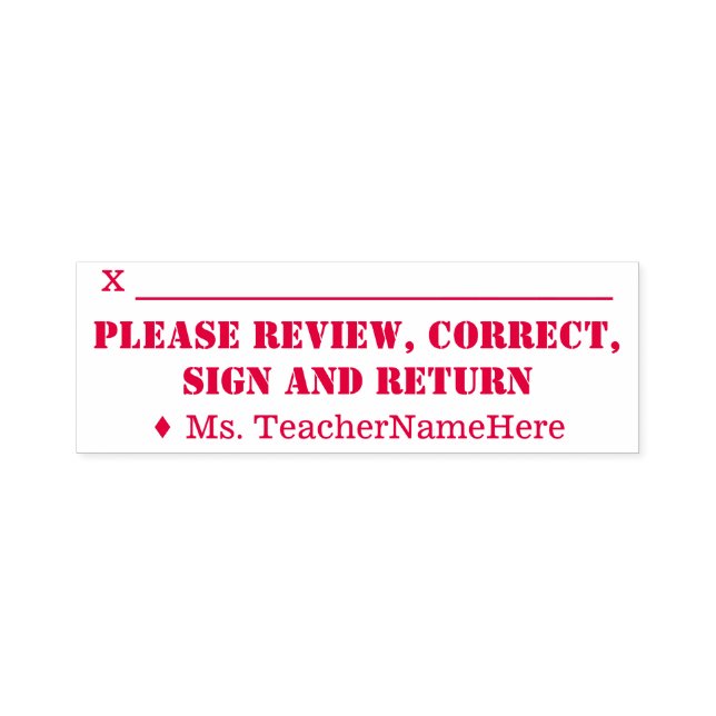 Tampon Auto-encreur "Veuillez Consulter, Corriger, Signer Et Renvoyer" (Design)