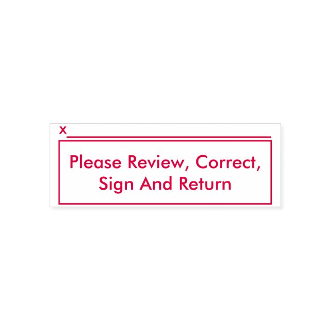 Tampon Auto-encreur "Veuillez Consulter, Corriger, Signer Et Retourner (Design)