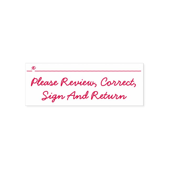 Tampon Auto-encreur "Veuillez Consulter, Corriger, Signer Et Retourner (Design)