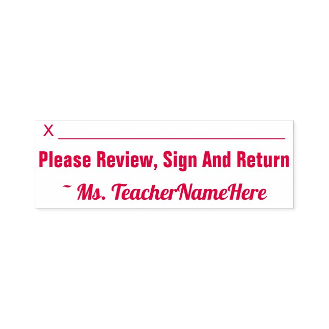 Tampon Auto-encreur "Veuillez Consulter, Signer Et Renvoyer" + Nom De  (Design)