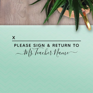 Tampon Auto-encreur Veuillez signer et retourner - Script Nom de l'ens