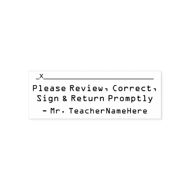 Tampon Auto-encreur "Veuillez vérifier, corriger, signer et retourner  (Design)