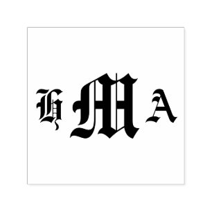 Tampon Auto-encreur Vieilles initiales anglaises - Auto-Encrage du