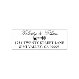 Tampon Auto-encreur Vintage Antique Rustique Nom et adresse de retour