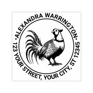 Tampon Auto-encreur Vintage faisan Jeu Oiseau #3 Nom Adresse de retour