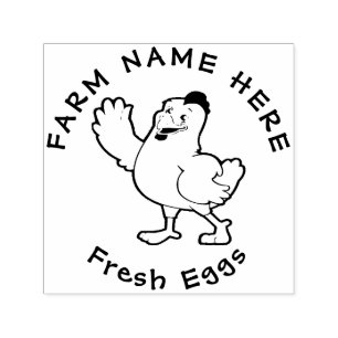 Tampon Auto-encreur Vintage main tiré Hen Farm Oeufs Famille