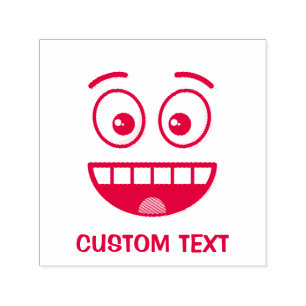 Tampon Auto-encreur Visage souriant avec bouche ouverte