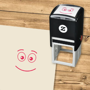 Tampon Auto-encreur Visage souriant avec yeux ouverts