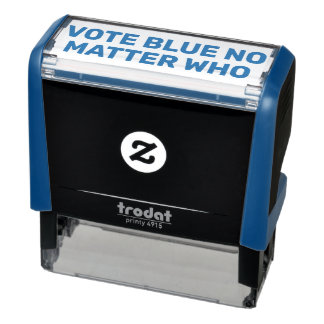 Tampon Auto-encreur Vote Bleu Peu Importe Qui a personnalisé le texte