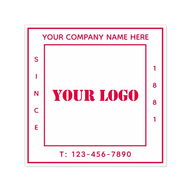 Tampon Auto-encreur Votre entreprise Logo d'entreprise Personnalisé Mo (Design)