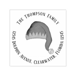 Tampon Auto-encreur Whimssical Return Adresse Elf Casquette