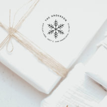 Winter Snowflon Modern Round Retour Adresse